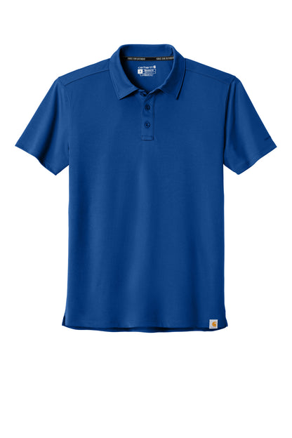 Front View of RylGlassBl Carhartt Force Sun Defender Polo CT106899 plain
