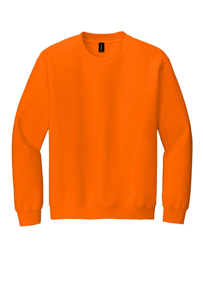 Front View of S Orange Gildan Heavy Blend Crewneck Sweatshirt. 18000 plain