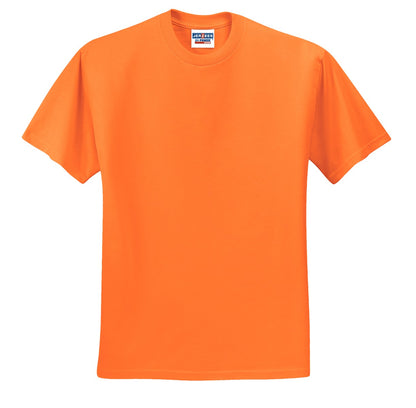 Front View of Safety Orange Jerzees - Dri-Power 50/50 Cotton/Poly T-Shirt. 29M plain