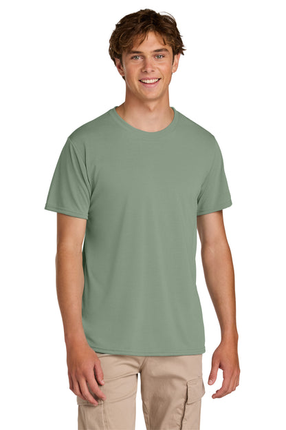 Front View of Sage Gildan Gildan Performance T-Shirt. 42000 plain