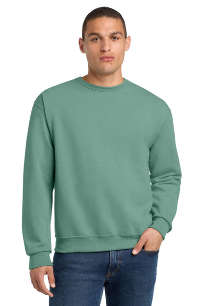 Front View of Sage Jerzees - NuBlend Crewneck Sweatshirt. 562M plain