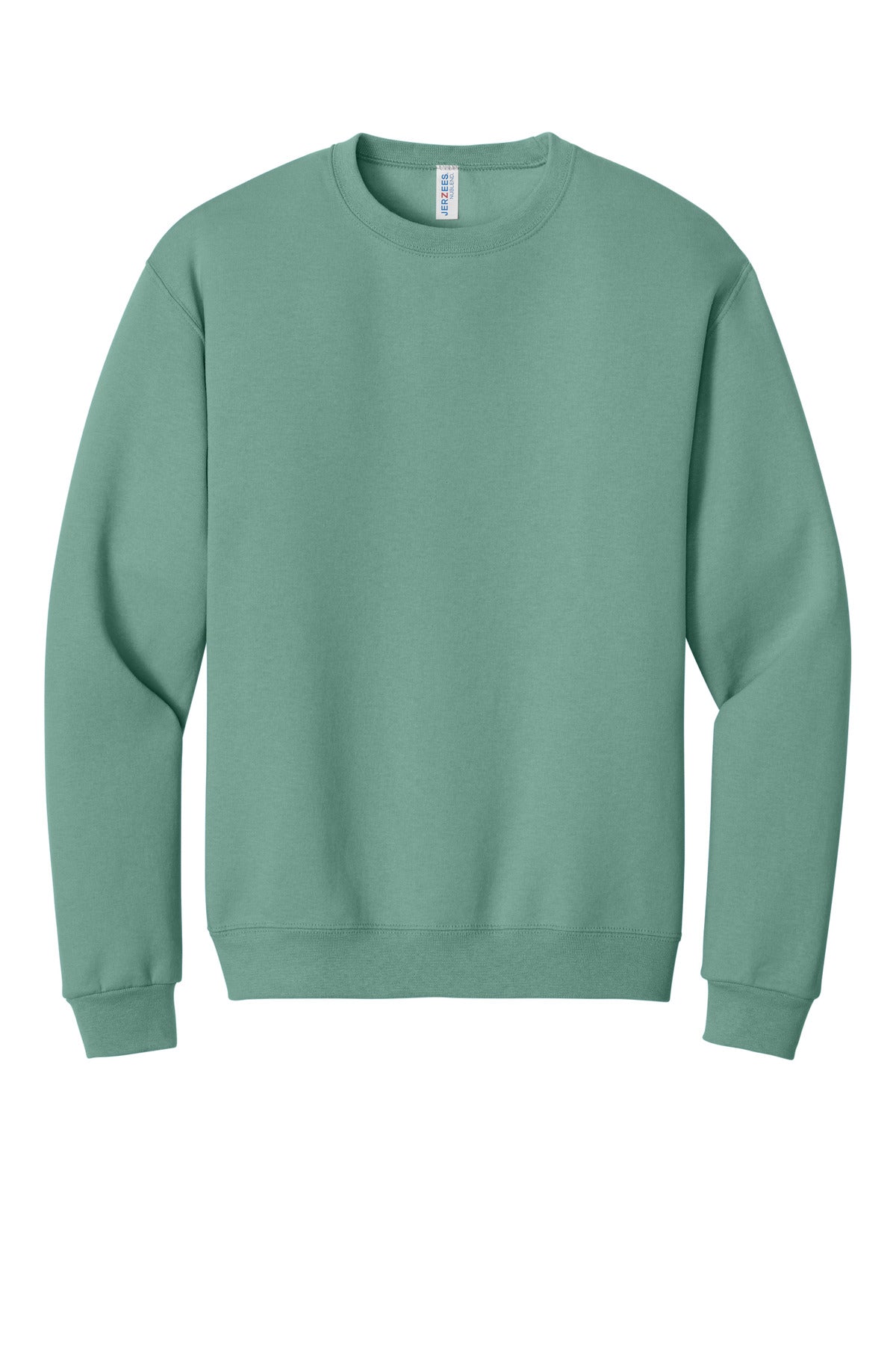 Front View of Sage Jerzees - NuBlend Crewneck Sweatshirt. 562M plain