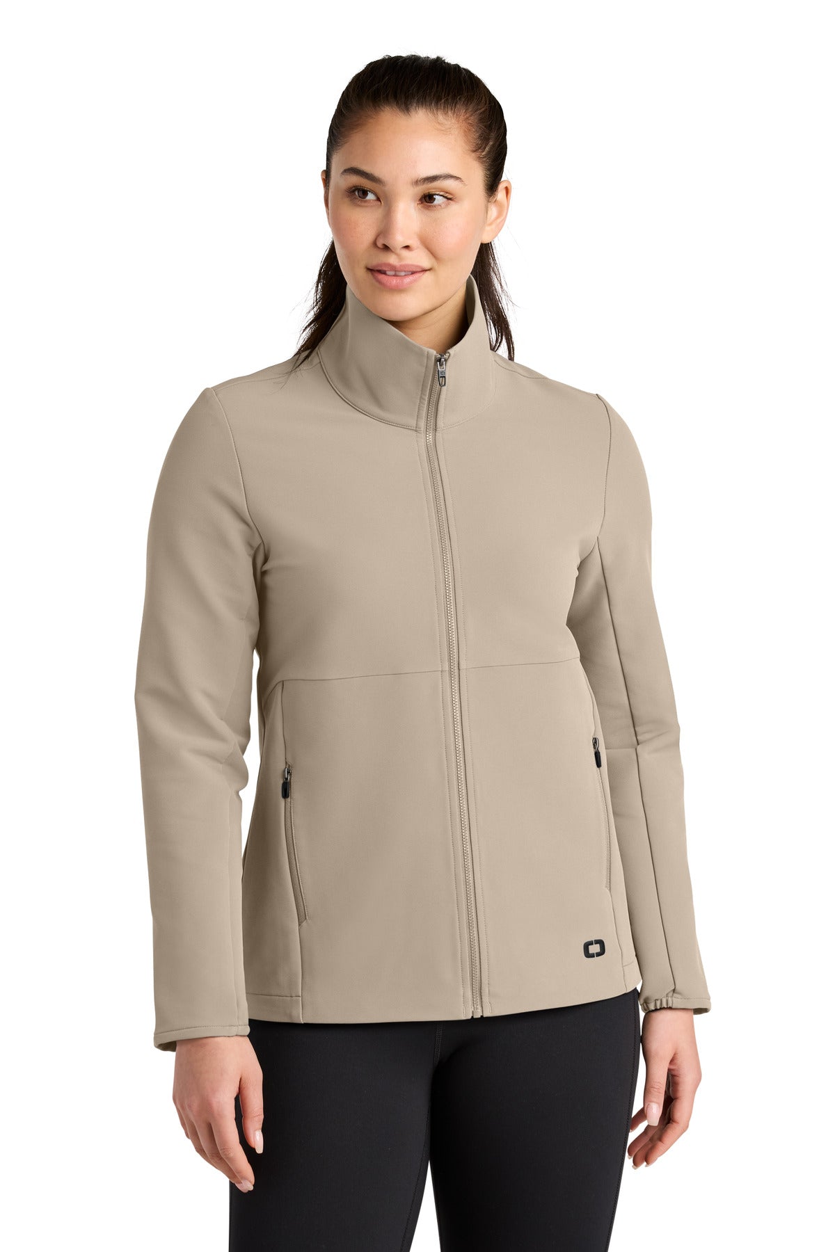 Front View of Sahara OGIO Women's Kinetic Soft Shell LOG740 plain