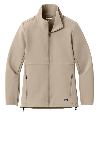 Front View of Sahara OGIO Women's Kinetic Soft Shell LOG740 plain
