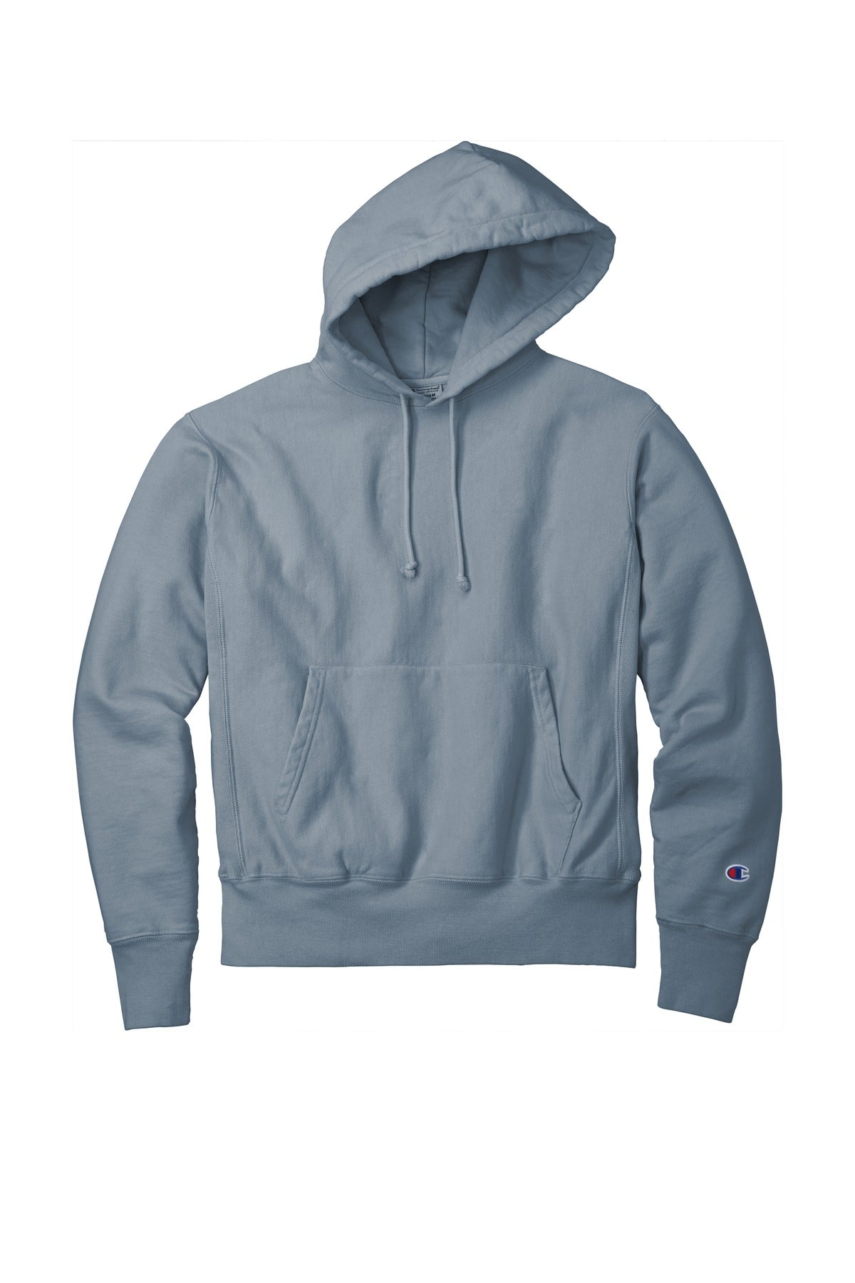 Front View of Saltwater Champion Reverse Weave Garment-Dyed Hooded Sweatshirt. GDS101 plain