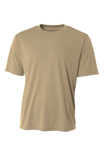 Front View of Sand A4 Cooling Performance Short Sleeve Tee A4N3142 plain