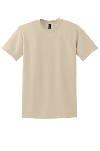 Front View of Sand Gildan DryBlend 50 Cotton/50 Poly T-Shirt. 8000 plain
