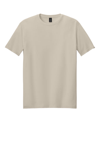 Front View of Sand Gildan Softstyle T-Shirt. 64000 plain
