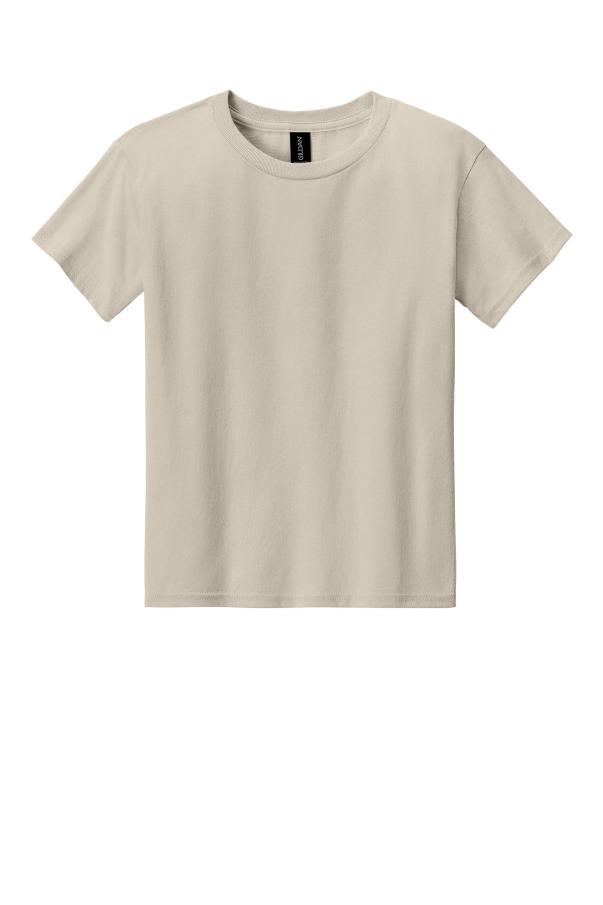 Front View of Sand Gildan Youth Light Cotton Tee 3000B plain