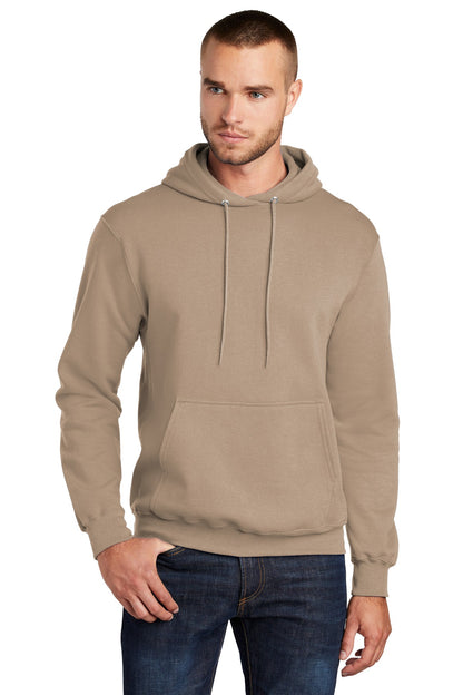 Front View of Sand Port & Co Core Fleece Pullover Hooded Sweatshirt. PC78H plain