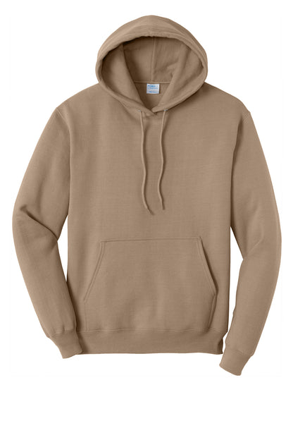 Front View of Sand Port & Co Core Fleece Pullover Hooded Sweatshirt. PC78H