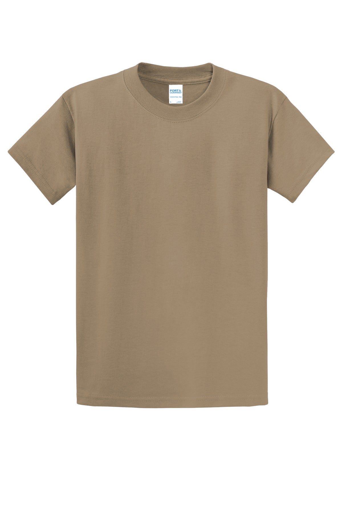Front View of Sand Port & Co Essential Tee. PC61 plain