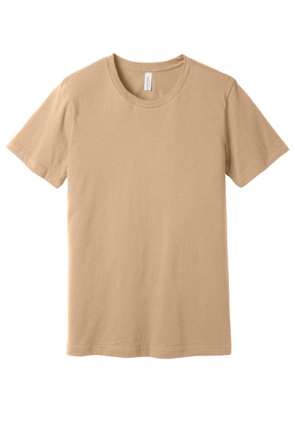 Front View of SandDune BELLA+CANVAS Unisex Jersey Short Sleeve Tee. BC3001 plain