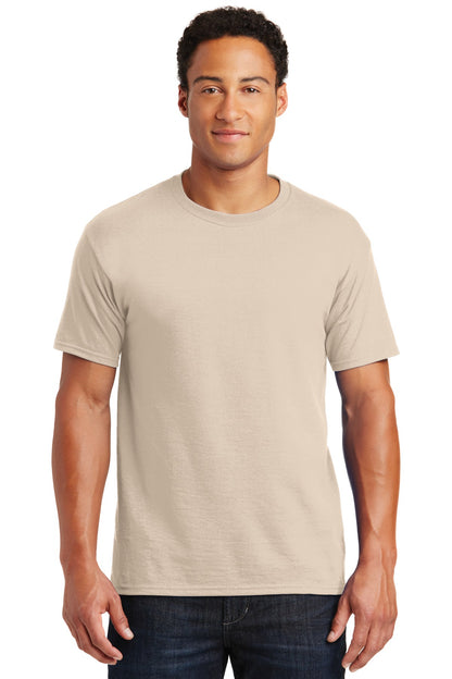 Front View of Sandstone Jerzees - Dri-Power 50/50 Cotton/Poly T-Shirt. 29M plain