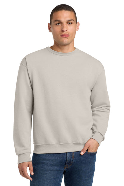 Front View of Sandstone Jerzees - NuBlend Crewneck Sweatshirt. 562M plain