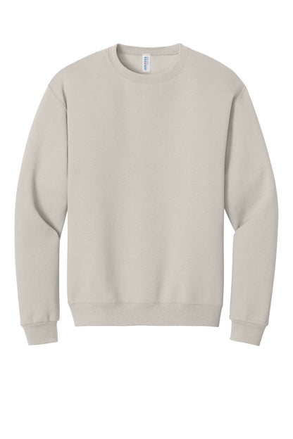 Front View of Sandstone Jerzees - NuBlend Crewneck Sweatshirt. 562M plain