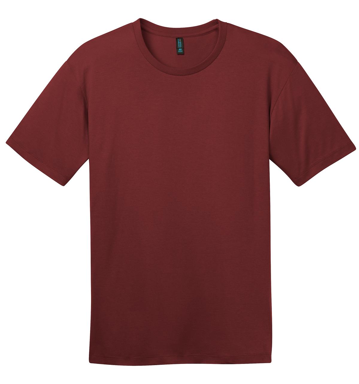 Front View of Sangria District Perfect Weight Tee. DT104 plain