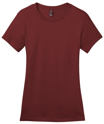 Front View of Sangria District Women's Perfect Weight Tee. DM104L plain