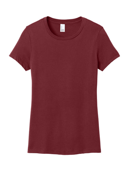 Front View of Sangria District Women's Perfect Weight Tee. DM104L plain