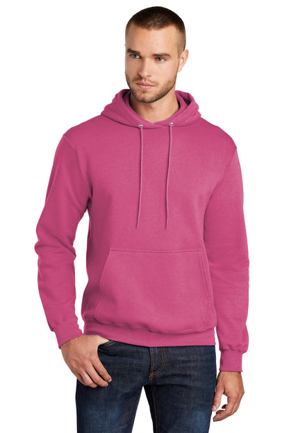 Front View of Sangria Port & Co Core Fleece Pullover Hooded Sweatshirt. PC78H plain