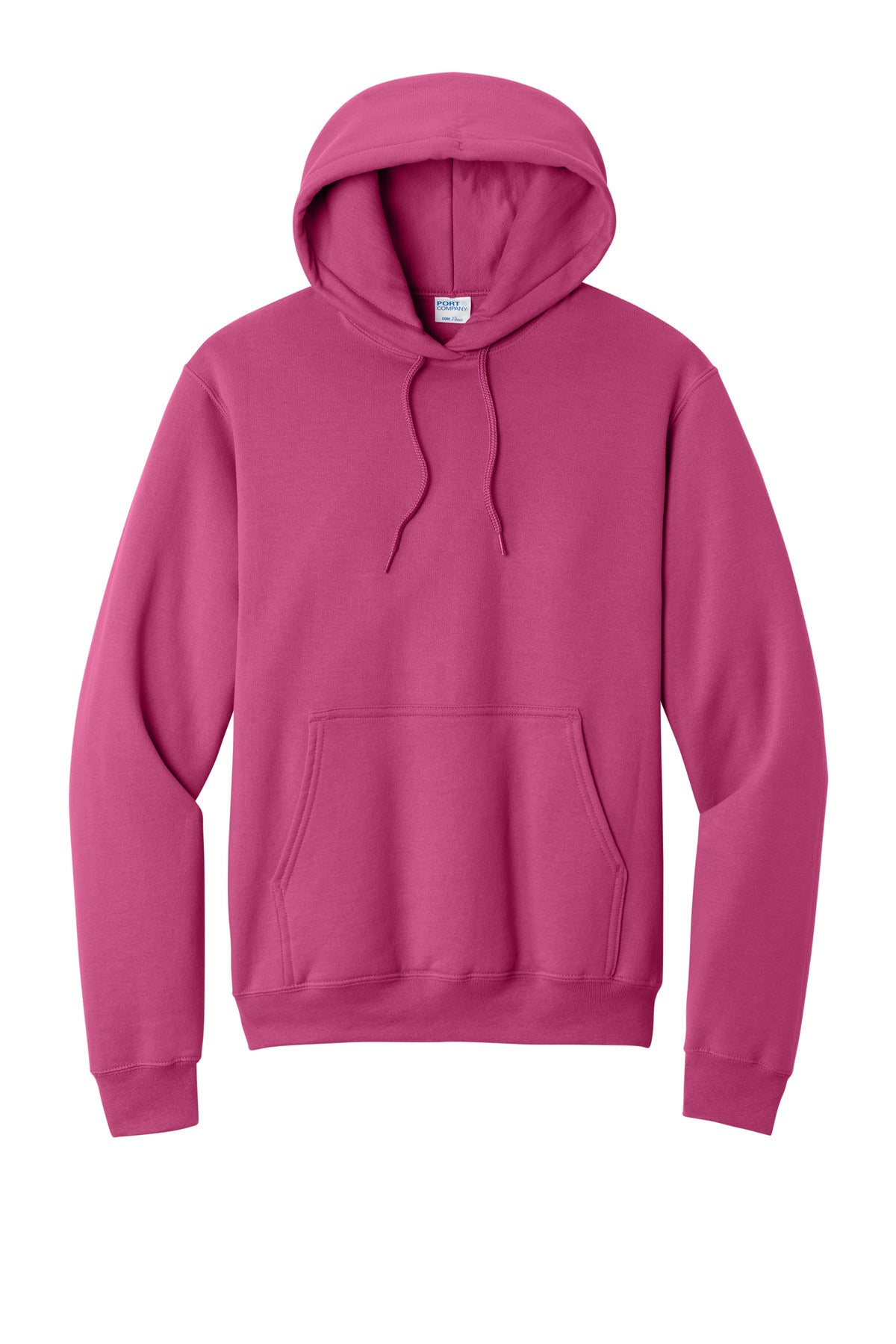 Front View of Sangria Port & Co Core Fleece Pullover Hooded Sweatshirt. PC78H plain