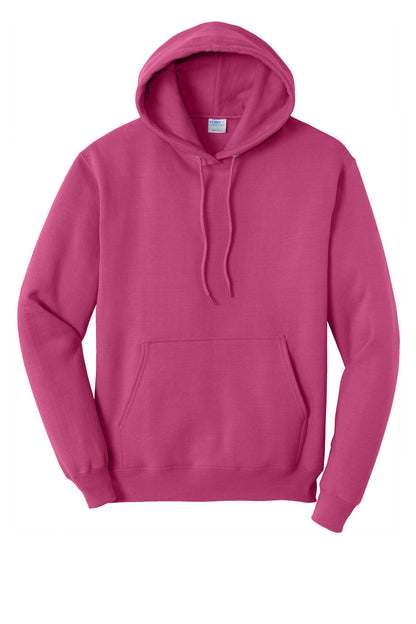 Front View of Sangria Port & Co Core Fleece Pullover Hooded Sweatshirt. PC78H