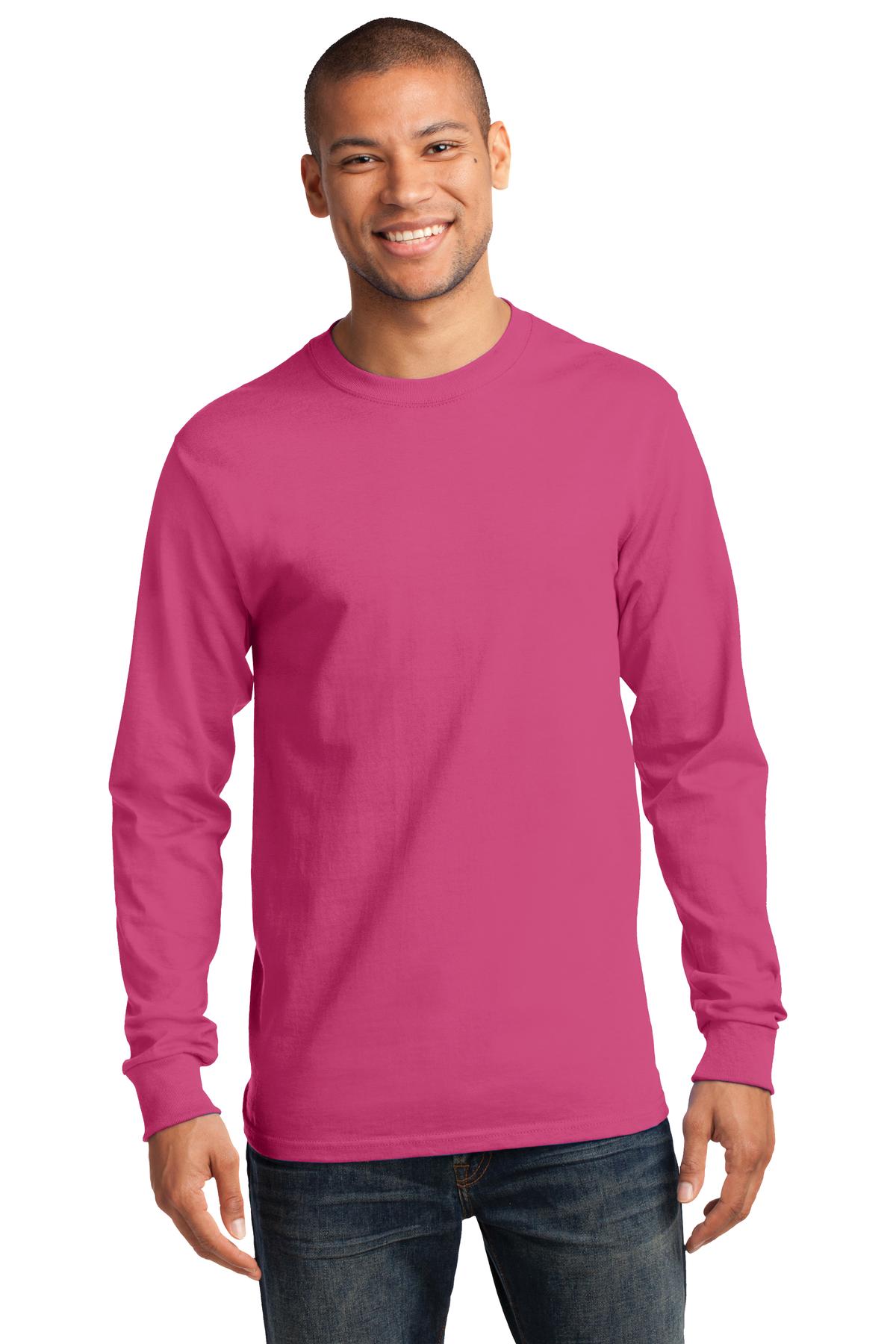 Front View of Sangria Port & Co Long Sleeve Essential Tee. PC61LS plain