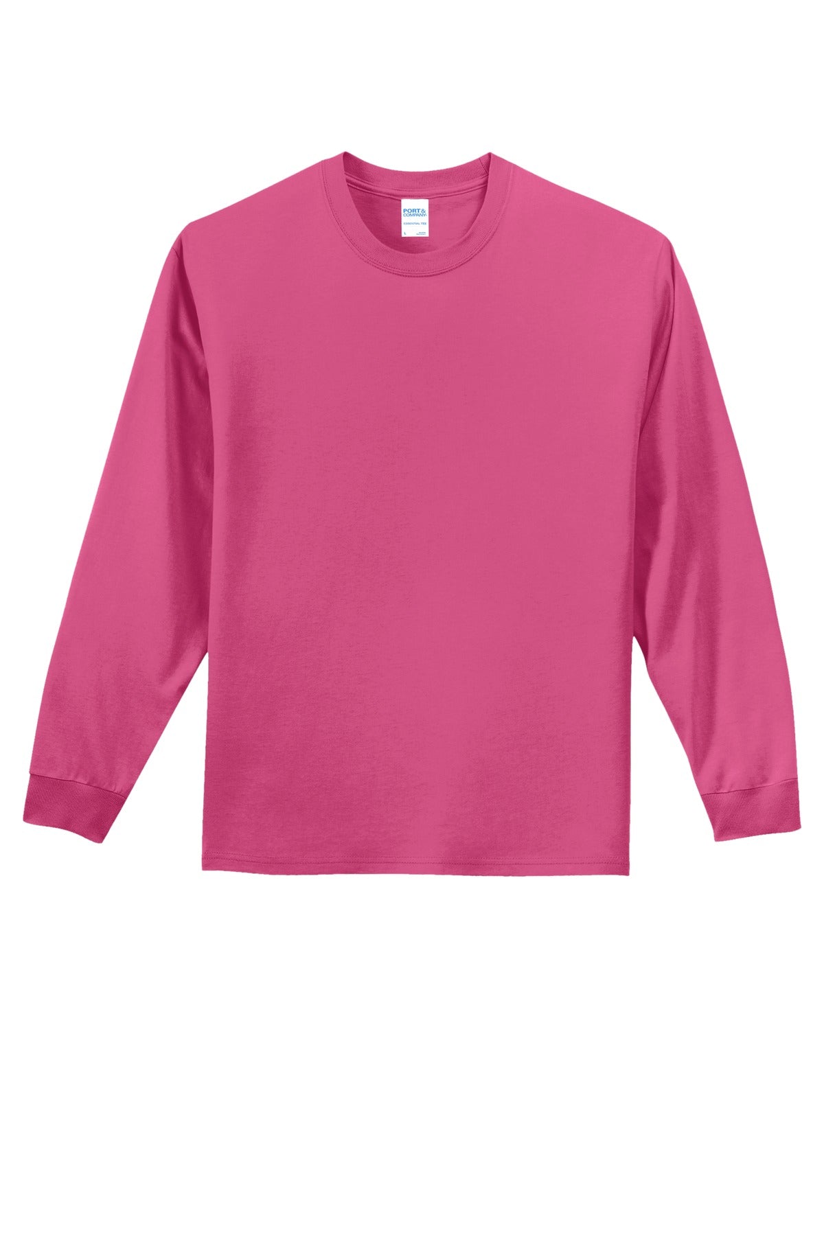 Front View of Sangria Port & Co Long Sleeve Essential Tee. PC61LS plain