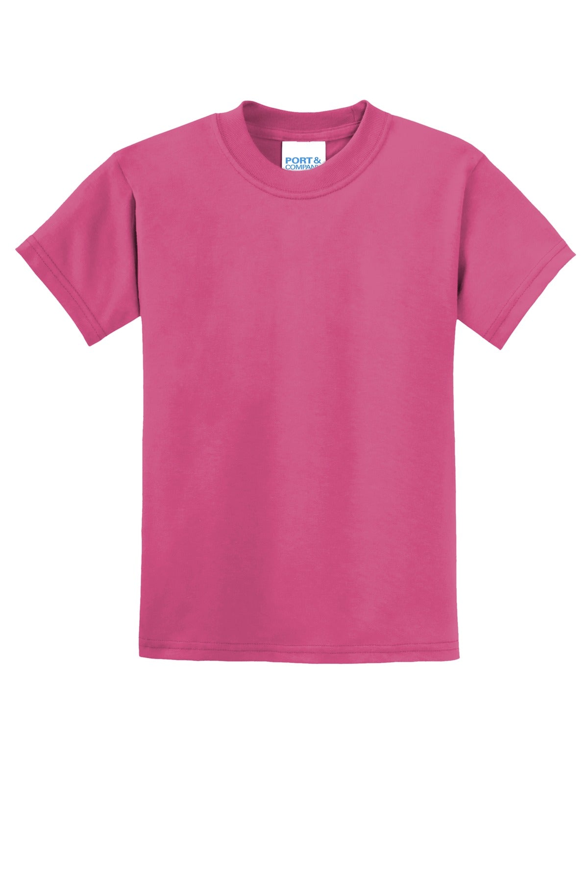 Front View of Sangria Port & Co Youth Core Blend Tee. PC55Y plain