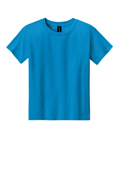 Front View of Sapphire Gildan Youth Light Cotton Tee 3000B plain