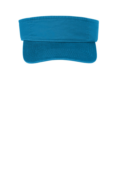 Front View of Sapphire Port Authority Fashion Visor. CP45 plain