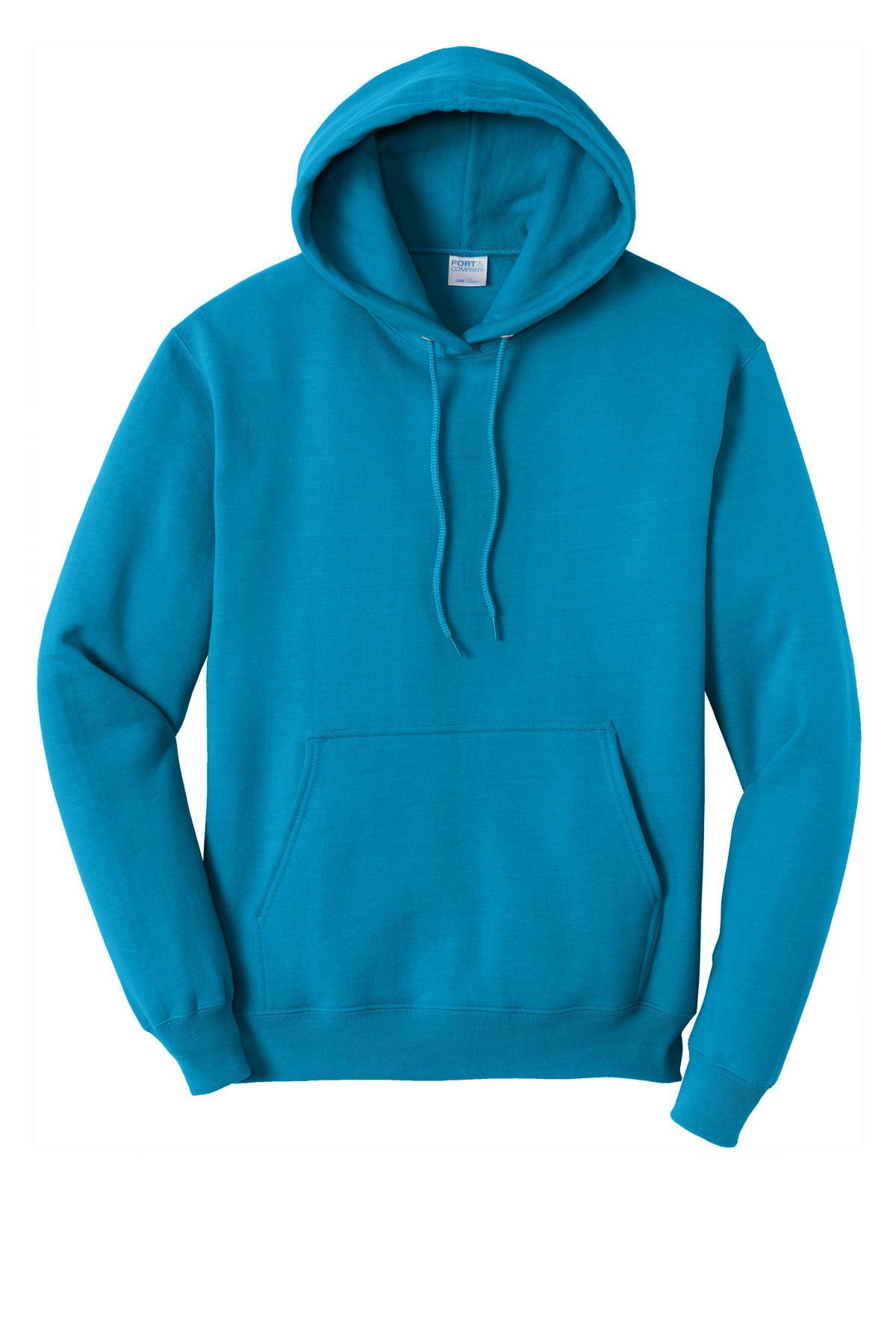 Front View of Sapphire Port & Co Core Fleece Pullover Hooded Sweatshirt. PC78H