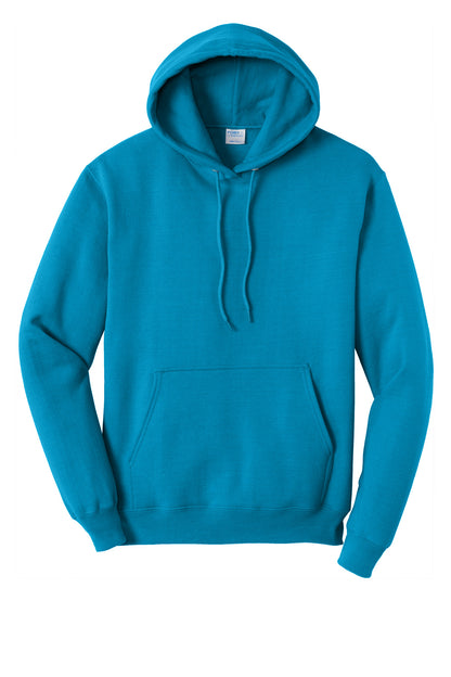 Front View of Sapphire Port & Co Core Fleece Pullover Hooded Sweatshirt. PC78H