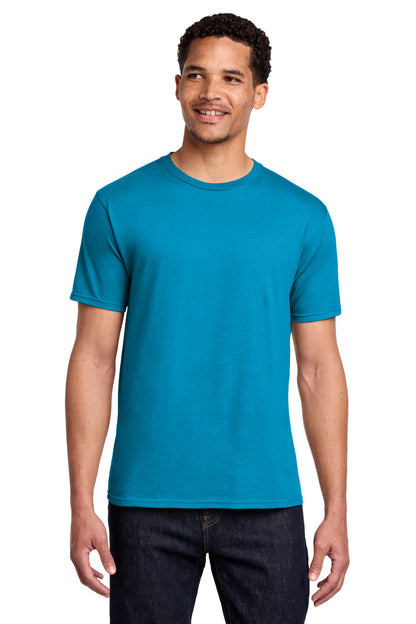Front View of Sapphire Port & Co Fan Favorite Tee. PC450 plain