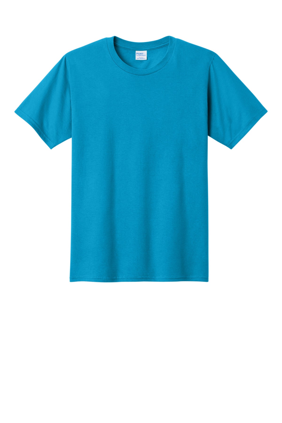 Front View of Sapphire Port & Co Fan Favorite Tee. PC450 plain