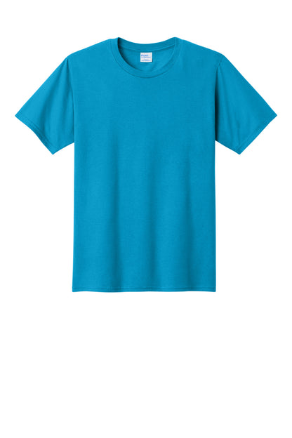 Front View of Sapphire Port & Co Fan Favorite Tee. PC450 plain