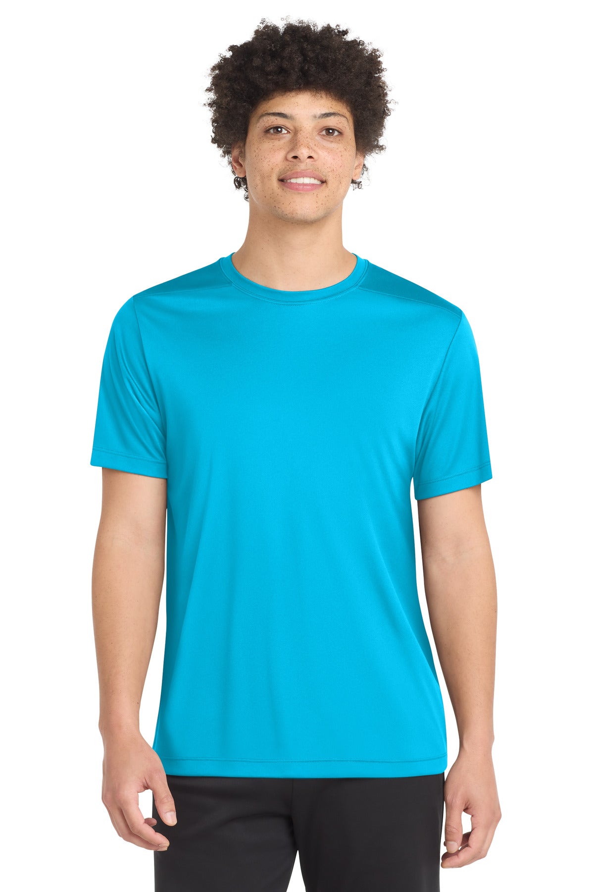 Front View of Sapphire Sport-Tek Posi-UV Pro Tee. ST420 plain