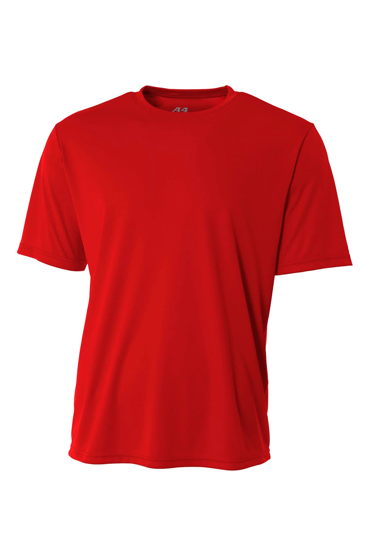 Front View of Scarlet A4 Cooling Performance Short Sleeve Tee A4N3142 plain
