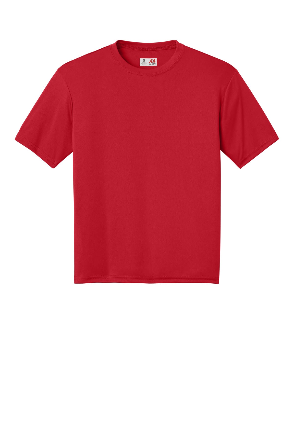 Front View of Scarlet A4 Cooling Performance Short Sleeve Tee A4N3142 plain