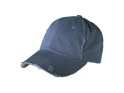 Front View of Scotland Blue District Distressed Cap. DT600 plain