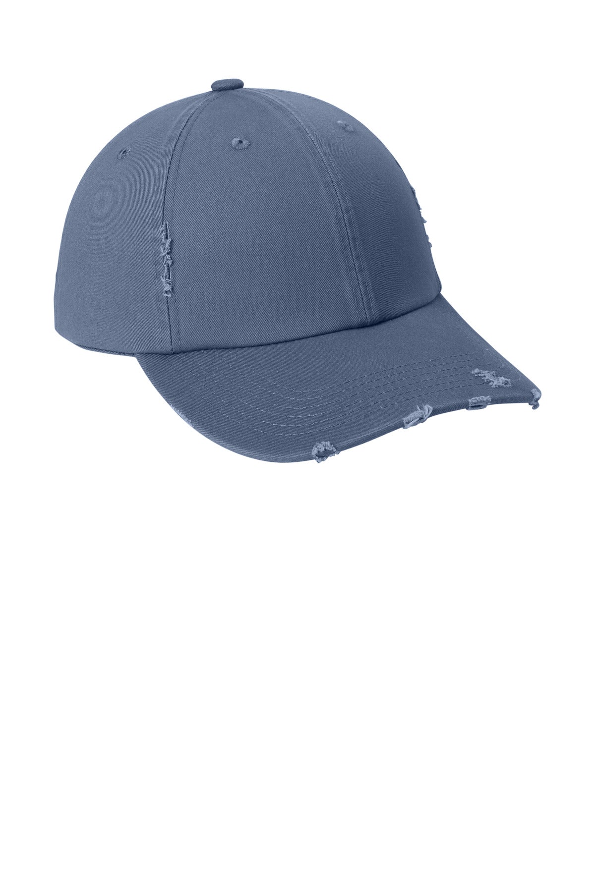 Front View of Scotland Blue District Distressed Cap. DT600 plain
