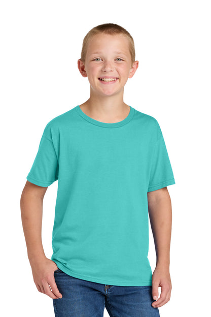 Front View of ScubaBlue Jerzees Classics Youth Cotton T-Shirt 363Y plain