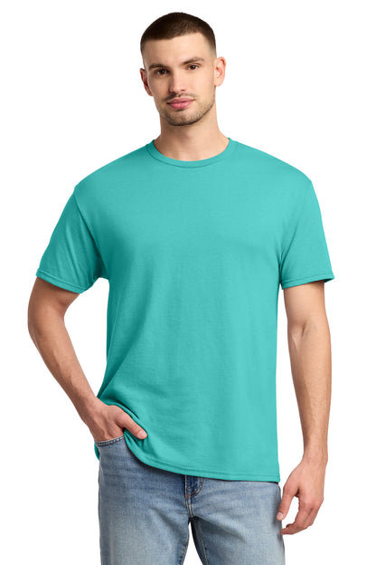 Front View of ScubaBlue Jerzees - Dri-Power 50/50 Cotton/Poly T-Shirt. 29M plain