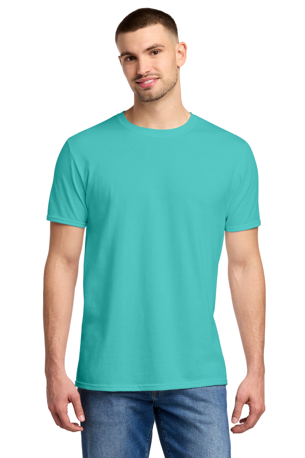 Front View of ScubaBlue Jerzees Premium Blend Ring Spun T-Shirt 560M plain