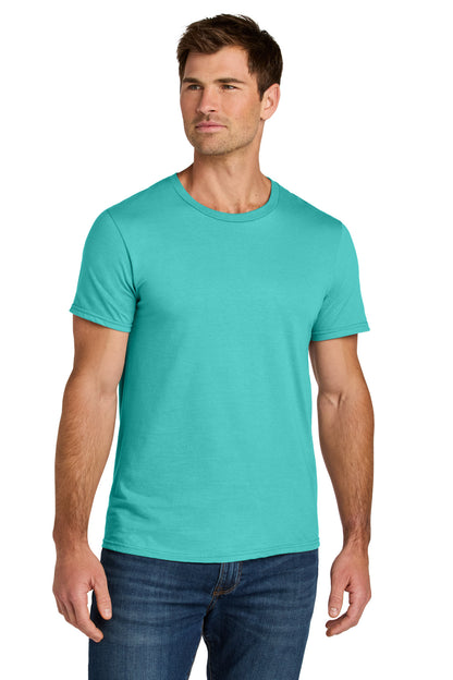 Front View of ScubaBlue Jerzees Ultimate Unisex Ring Spun T-Shirt IC46M plain