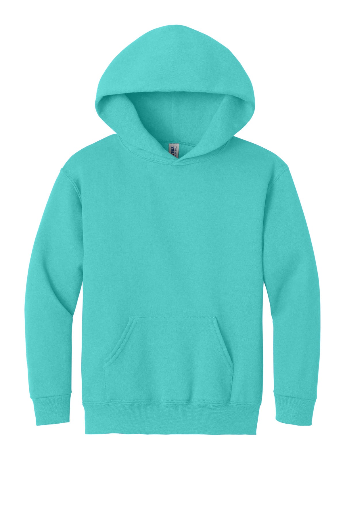Front View of ScubaBlue Jerzees - Youth NuBlend Pullover Hooded Sweatshirt. 996Y plain