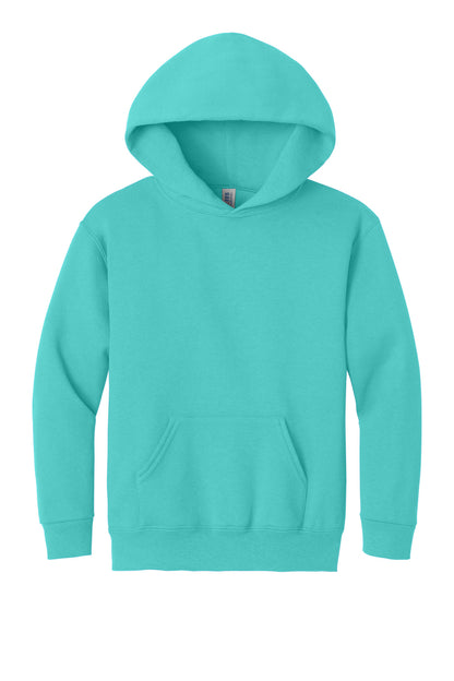 Front View of ScubaBlue Jerzees - Youth NuBlend Pullover Hooded Sweatshirt. 996Y plain