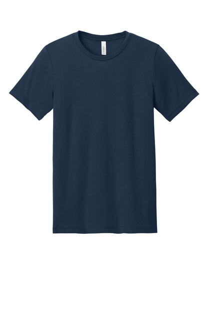 Front View of SdNvyBlend BELLA+CANVAS Unisex Heather CVC Short Sleeve Tee. BC3001CVC plain
