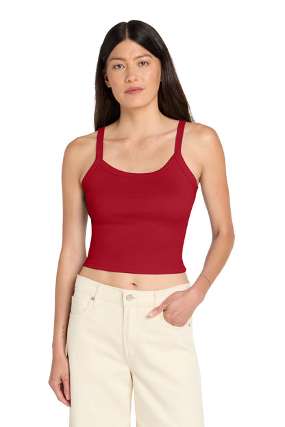 Front View of SdRedBlend BELLA+CANVAS Women's Micro Rib Spaghetti Strap Tank BC1012 plain
