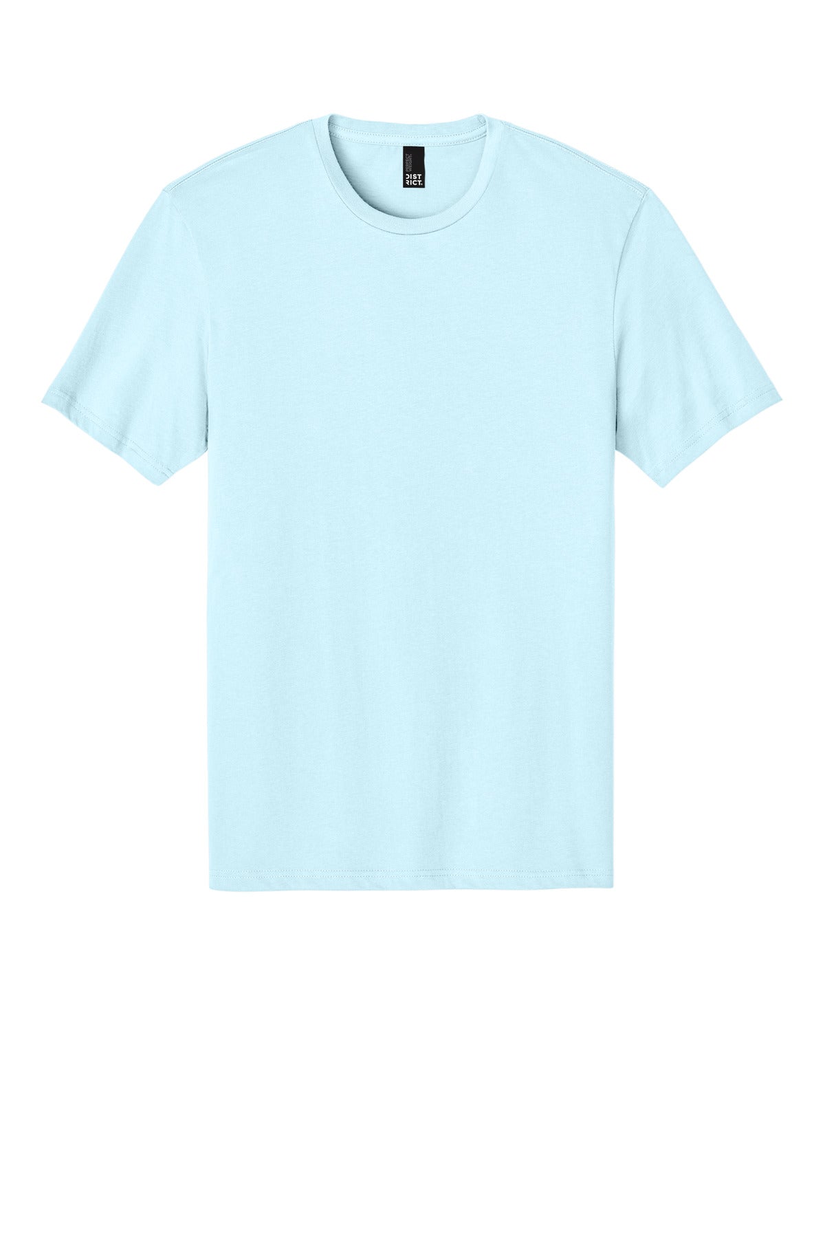 Front View of Seaglass Blue District Perfect Weight Tee. DT104 plain